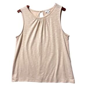 J. Crew Drapey Swing Tank Top Runchy Neck Beige Cream Neutral XS - S Stretch